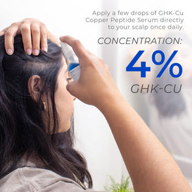 Neurogan applying spray to scalp to promote easy daily use