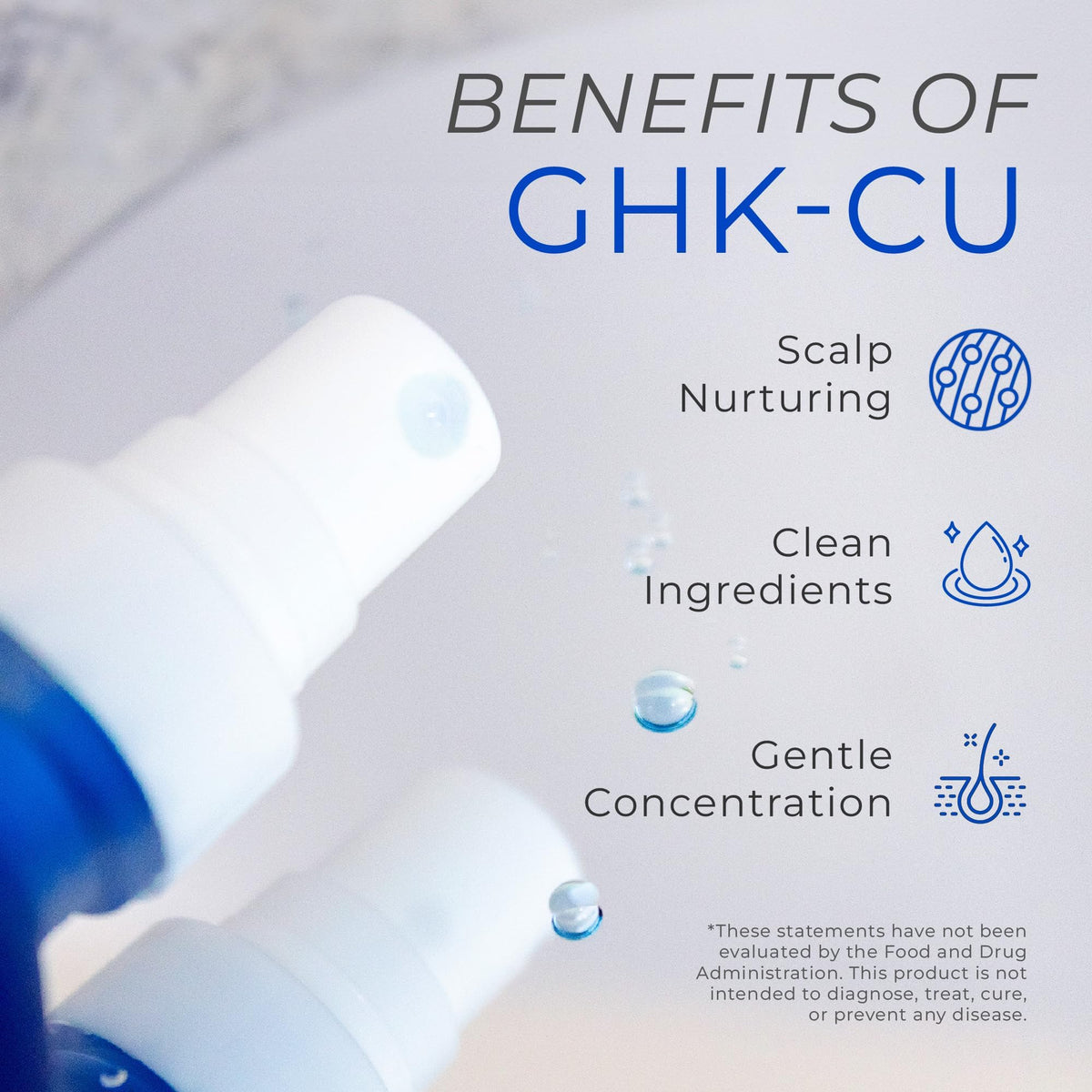 Neurogan clear, water-based serum texture on hand for fast absorption