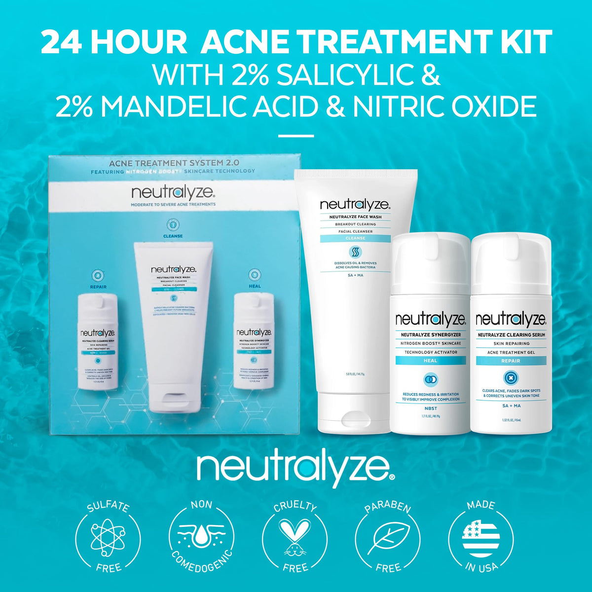 Neutralyze clearing serum dropper texture delivering concentrated acids