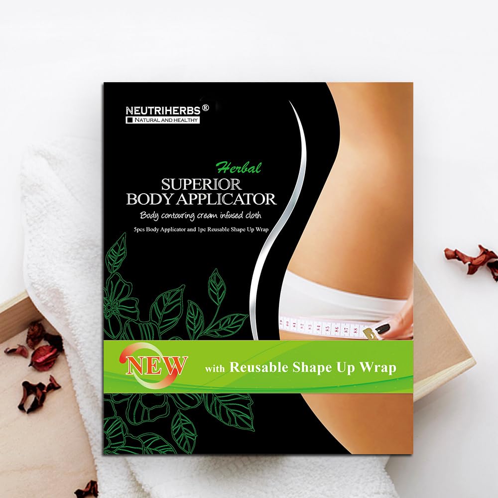 Neutriherbs kit contents arranged showing applicators and reusable wrap
