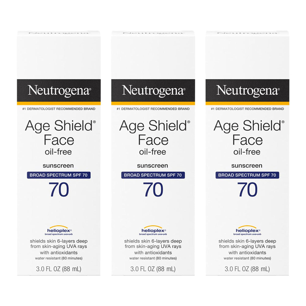 Neutrogena front packaging showing SPF 70 and benefits