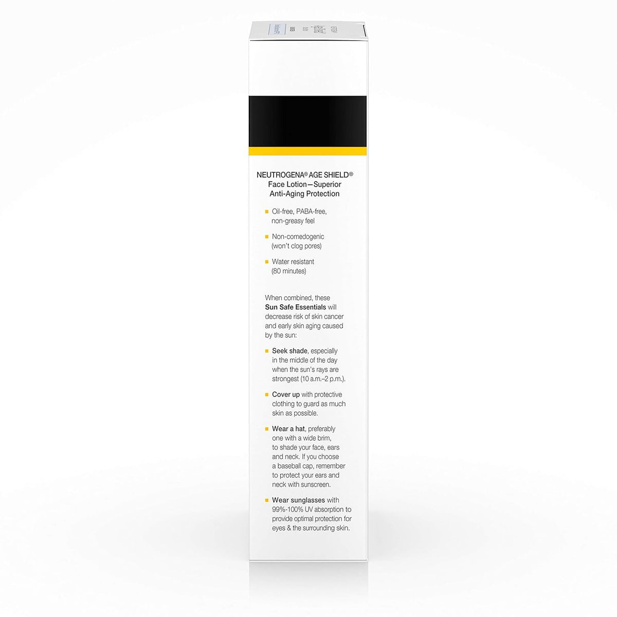 Neutrogena Age Shield worn outdoors during activity for broad-spectrum coverage