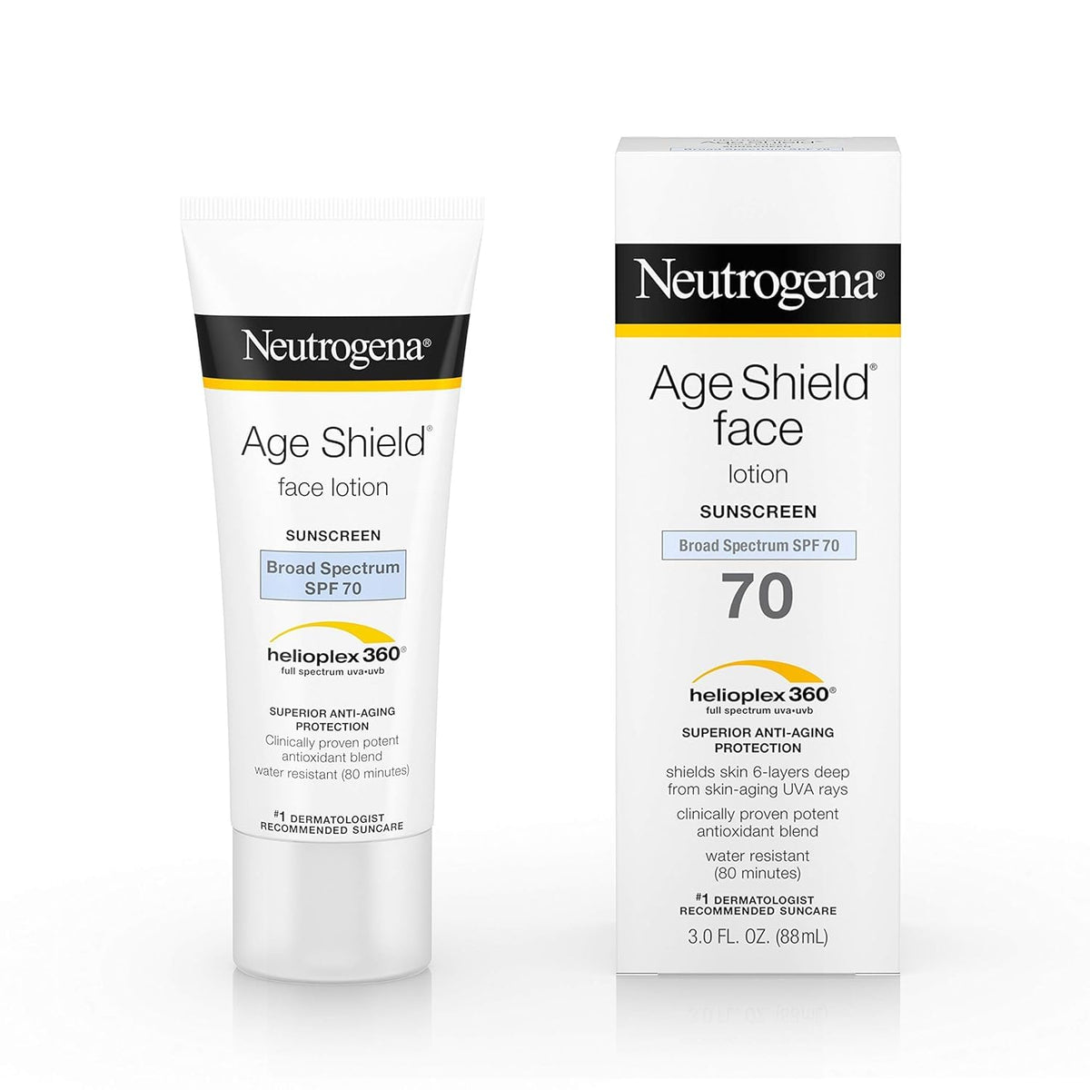 Neutrogena Age Shield pack of two tubes illustrating value and backup supply