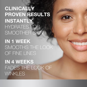 Neutrogena applying cream to face and neck demonstrating easy nightly use