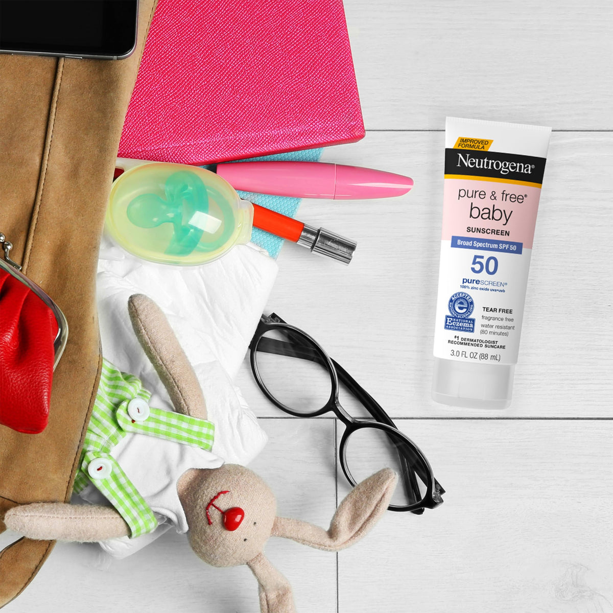 Neutrogena application on baby arm showing tear-free and gentle feel