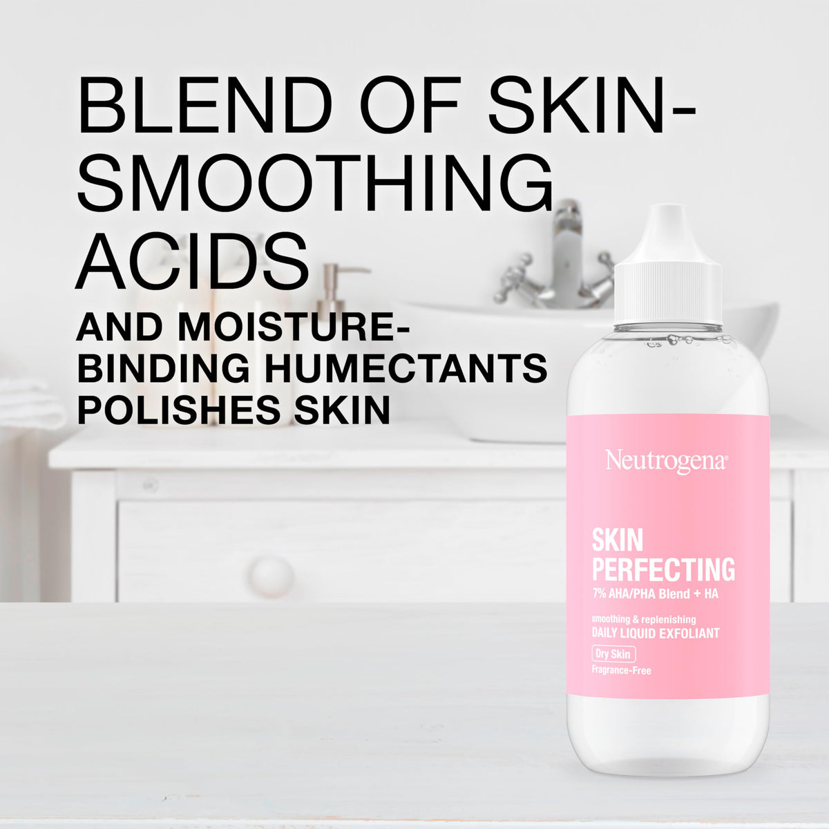 Neutrogena being applied to cotton pad for gentle exfoliation benefit