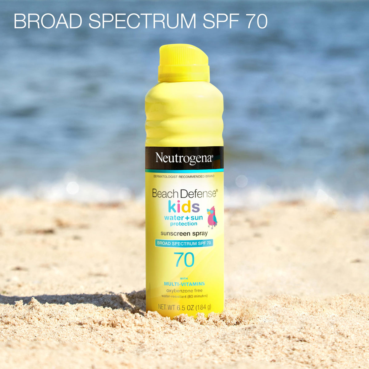 Neutrogena Beach Defense texture on hand showing fast-drying, lightweight finish