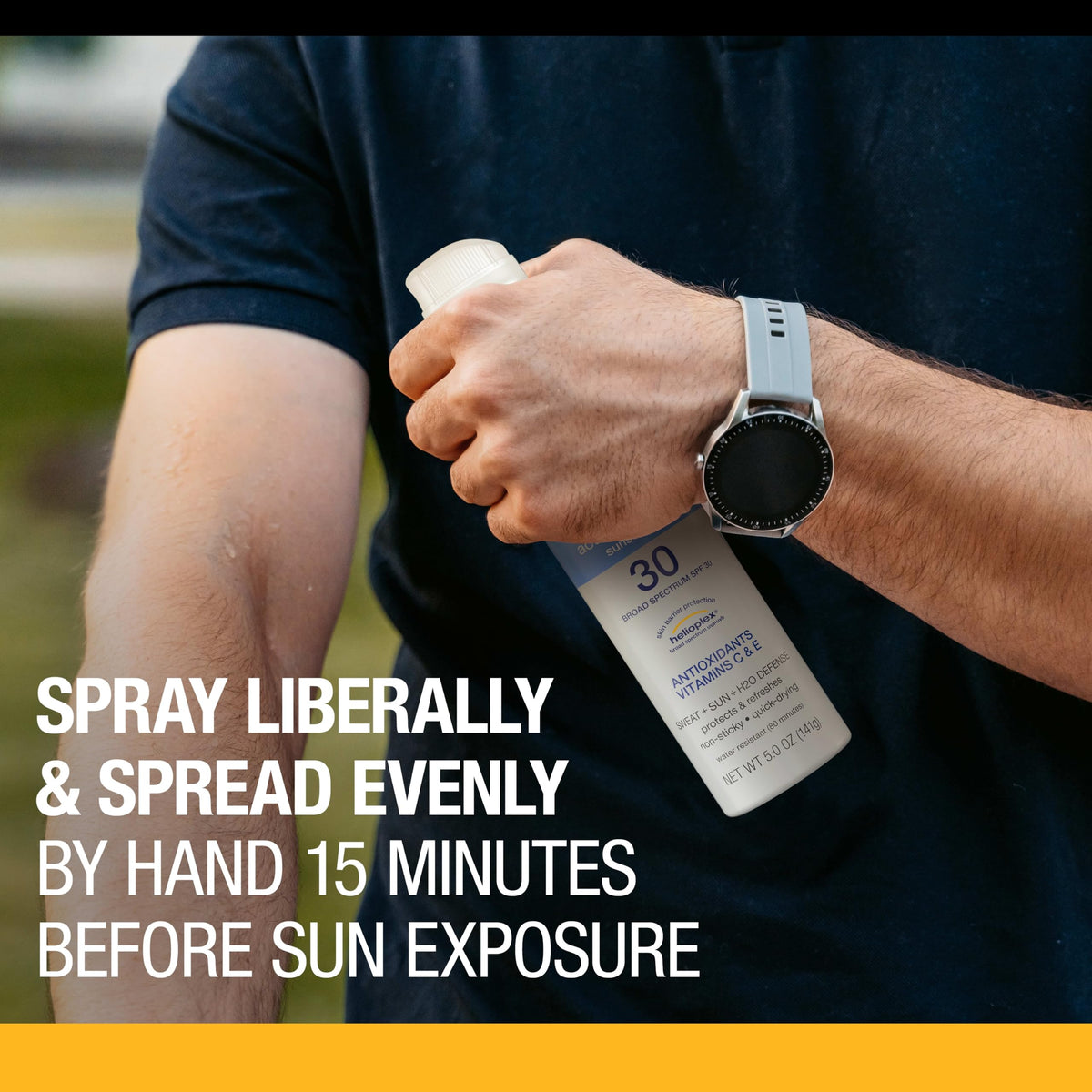 Neutrogena on beach lifestyle scene for sports and outdoor use