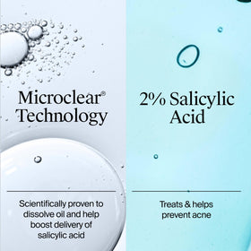 Neutrogena before and after scale comparison emphasizing clearer, less oily skin