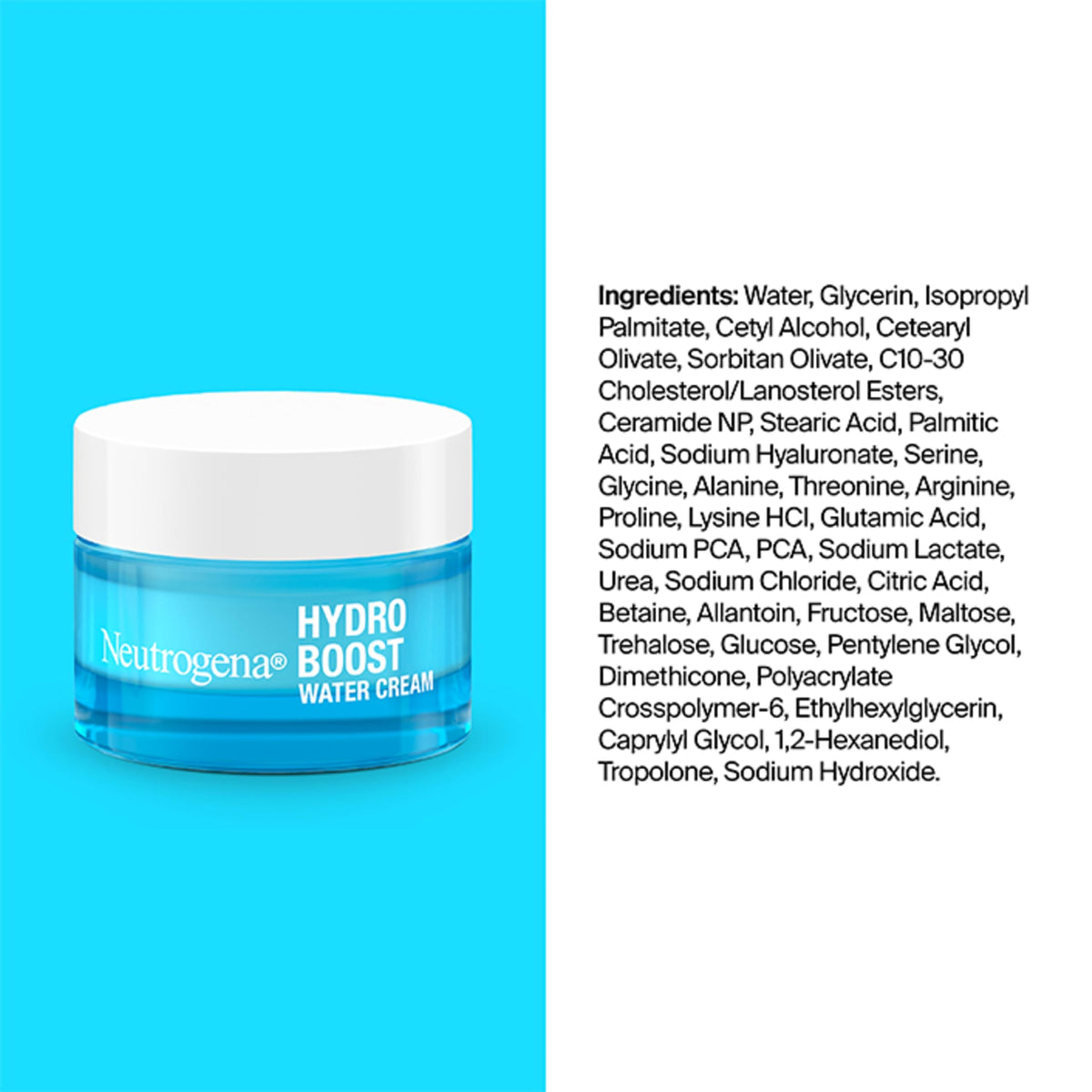 Neutrogena before and after hydration look showing smoother, dewy skin appearance