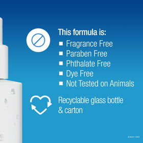 Neutrogena bottle held in hand showing 1 oz scale and travel-friendly benefit