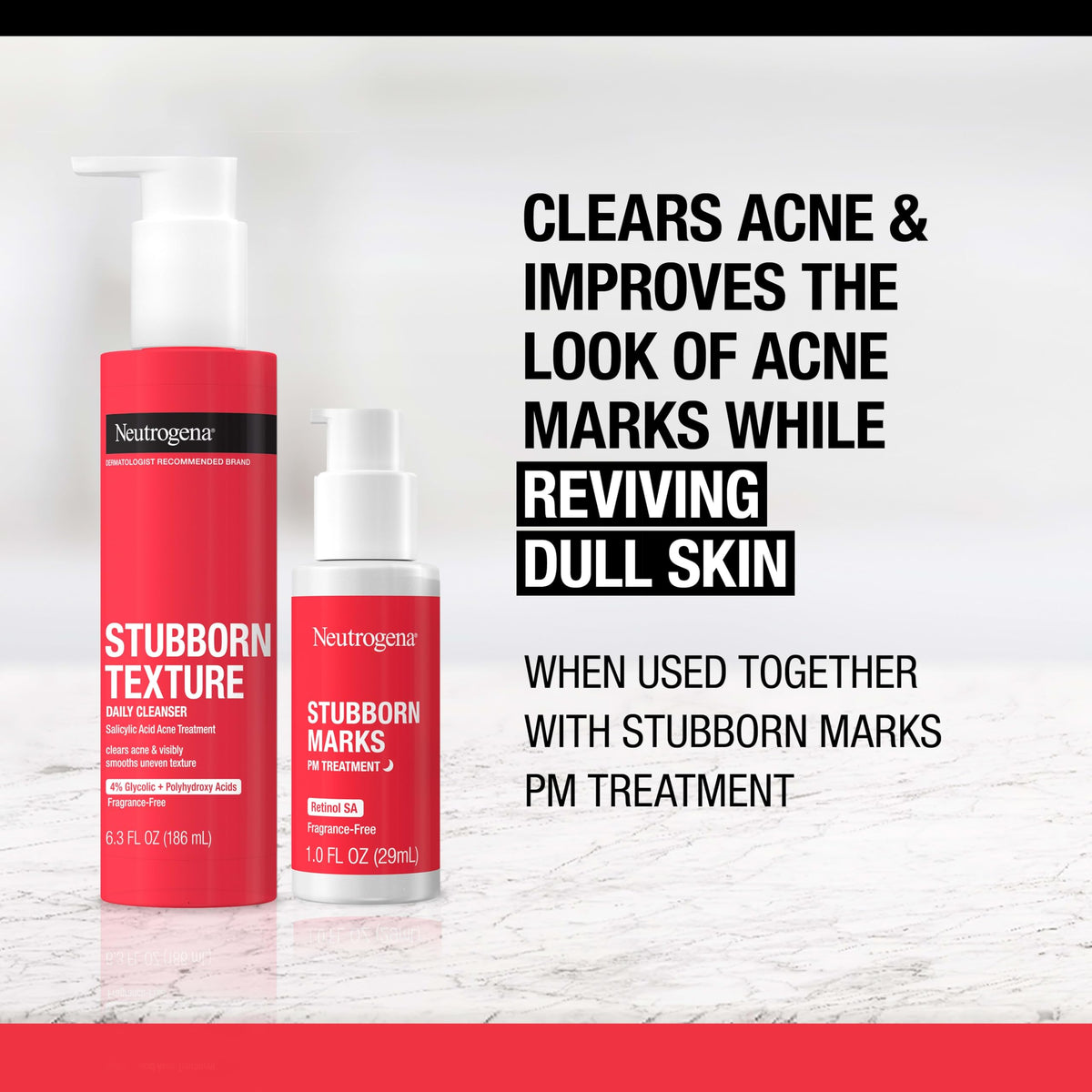 Neutrogena cleanser dispensed in hand illustrating correct amount and easy lather