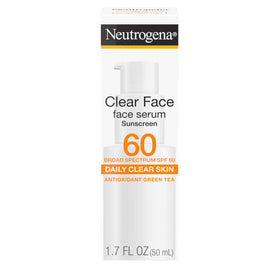 Neutrogena front packaging showing SPF 60 protection and clear serum benefits