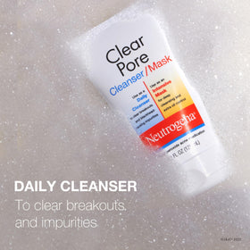 Neutrogena cleanser texture close-up highlighting clay-rich formula