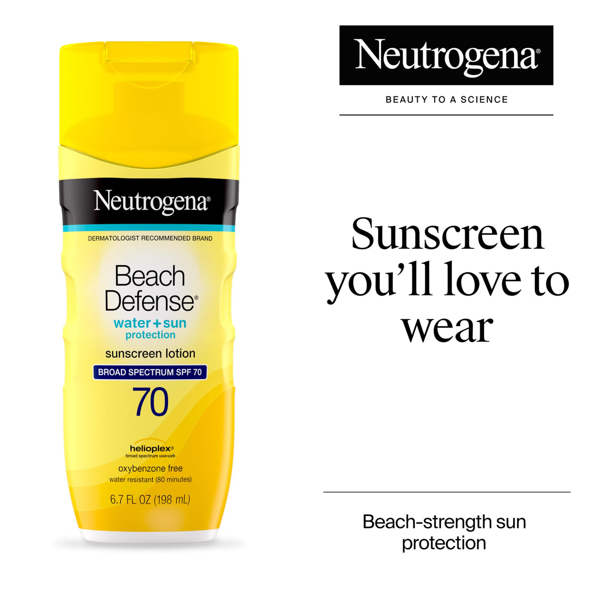 Neutrogena label close-up highlighting Helioplex technology for stable protection