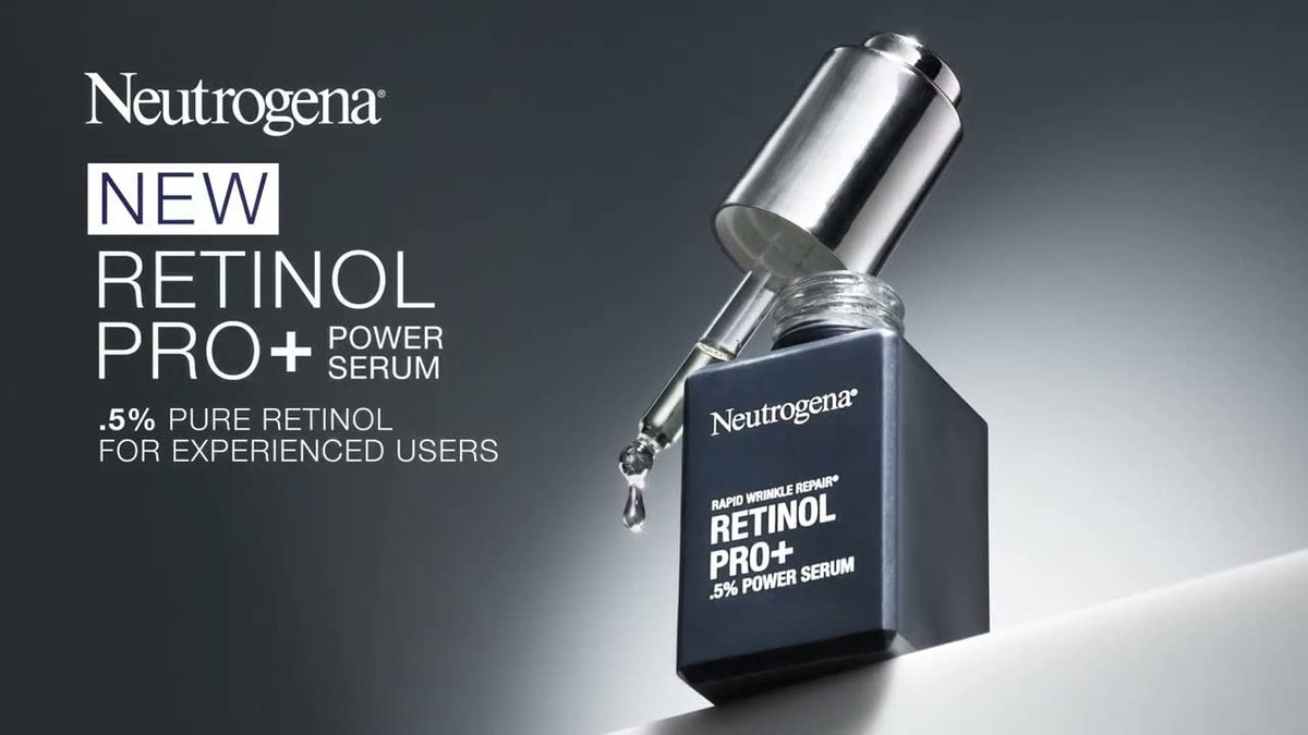 Neutrogena product label close-up highlighting retinol and antioxidant complex