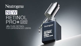 Neutrogena product label close-up highlighting retinol and antioxidant complex