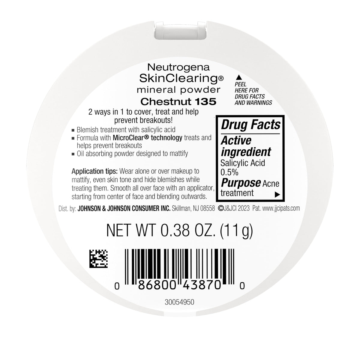 Neutrogena powder applied over makeup showing shine control benefit
