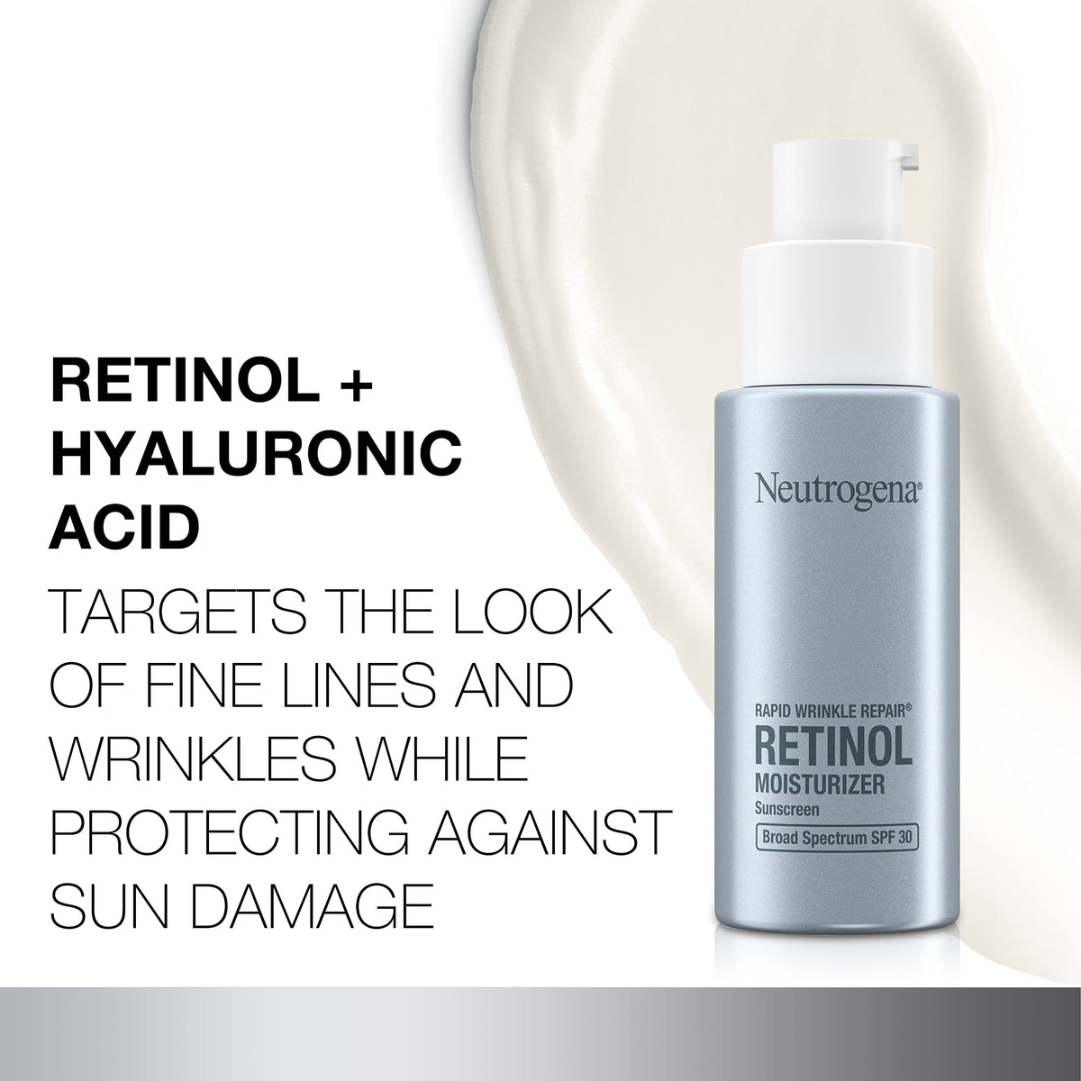 Neutrogena cream texture close-up showing hydrating hyaluronic acid benefit