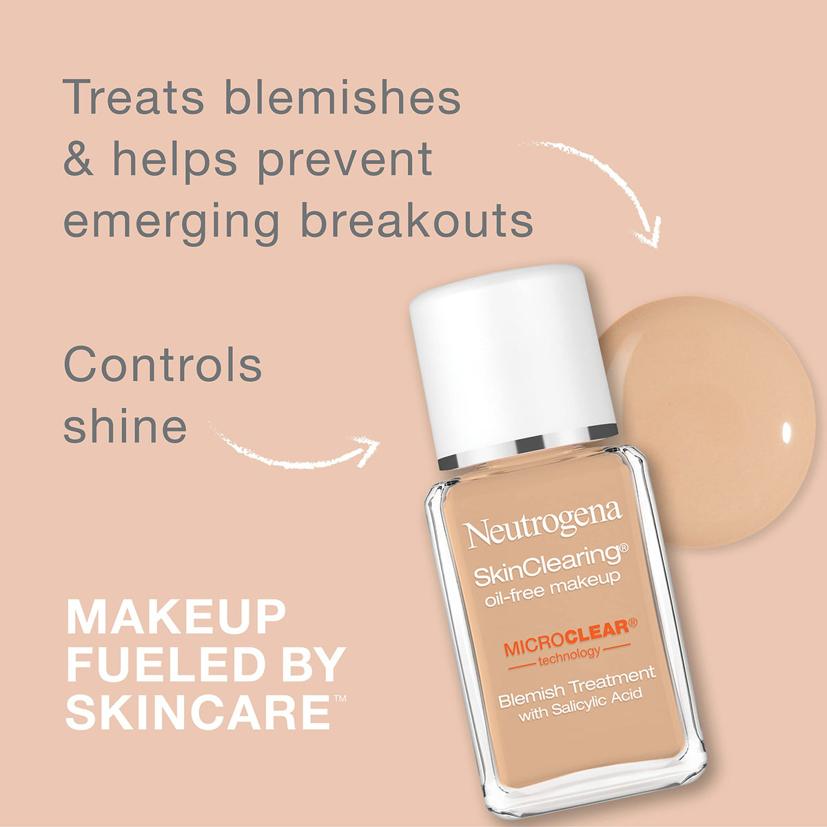 Neutrogena foundation dropper texture close-up demonstrating lightweight blendability