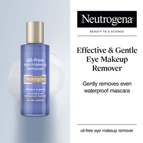 Neutrogena close-up of separated dual-phase liquid after shaking, shows effective makeup dissolution
