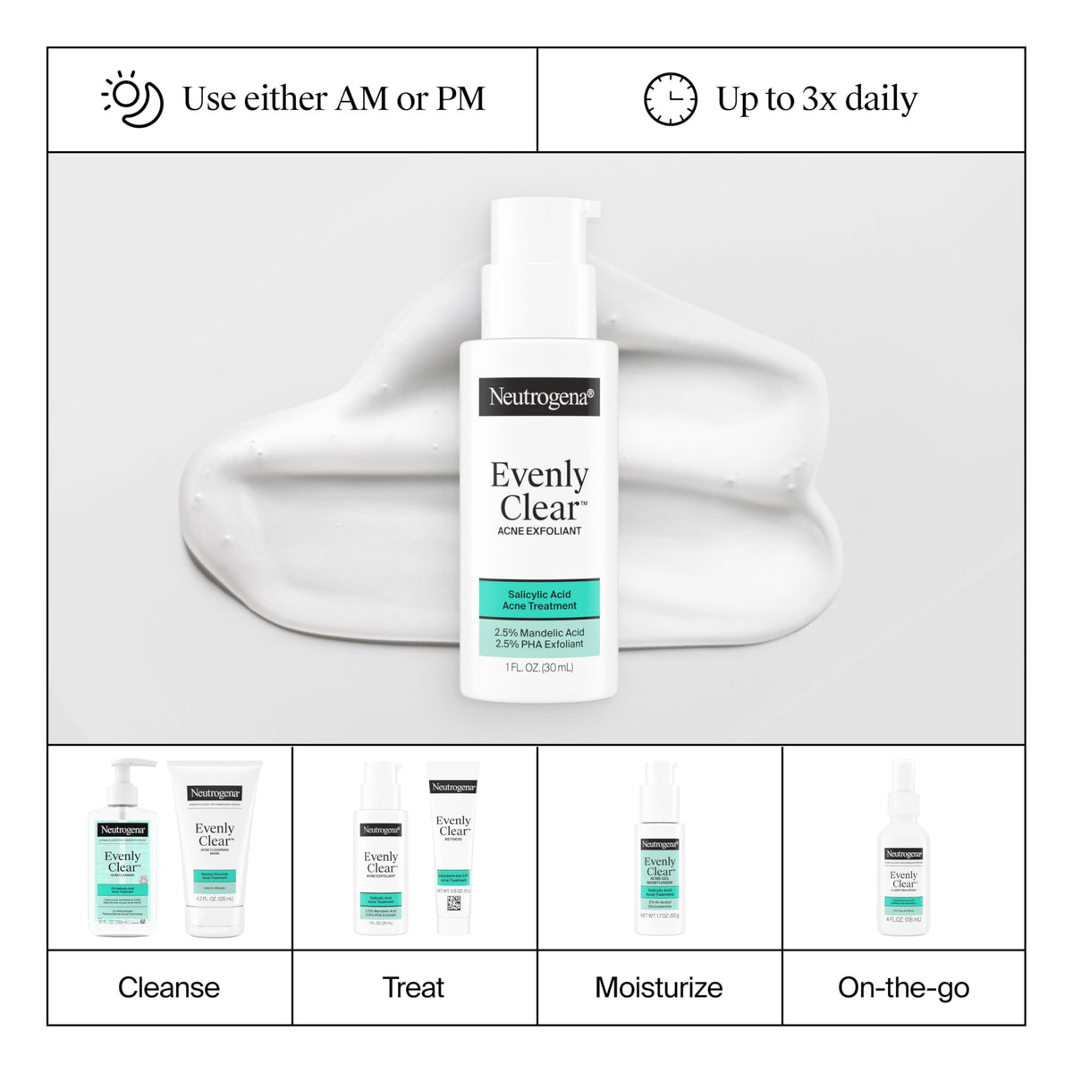 Neutrogena bottle staged on shelf in bathroom showing daily routine integration