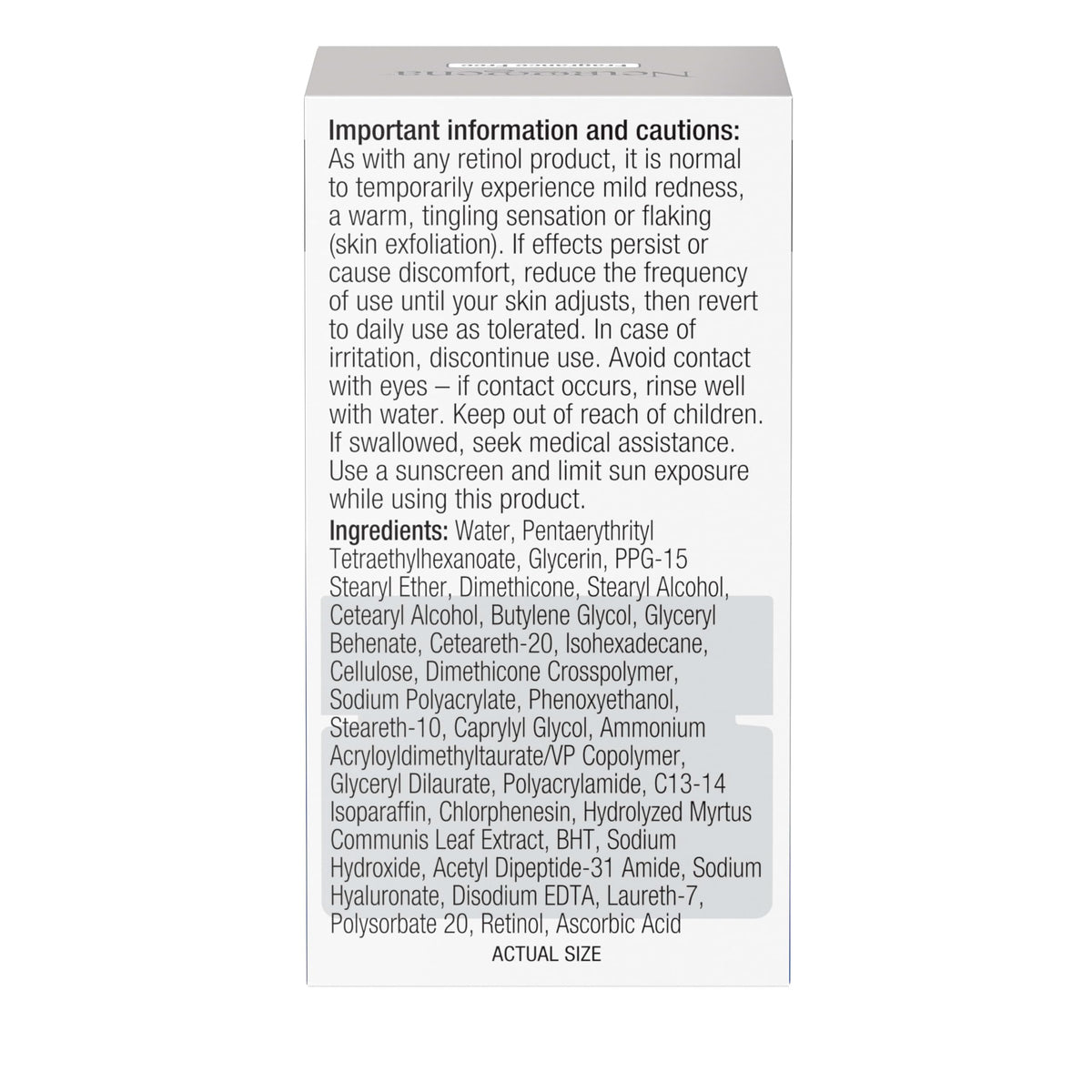 Neutrogena illustrated before-and-after eye area to show reduced fine lines benefit