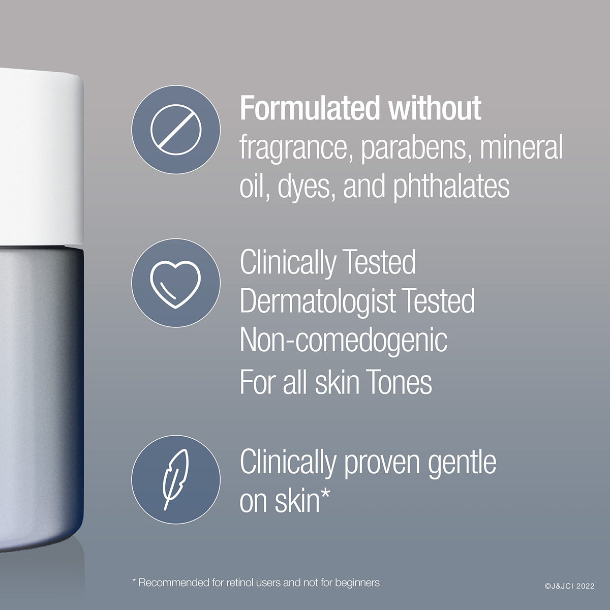 Neutrogena packaging label close-up highlighting fragrance- and paraben-free formulation benefit