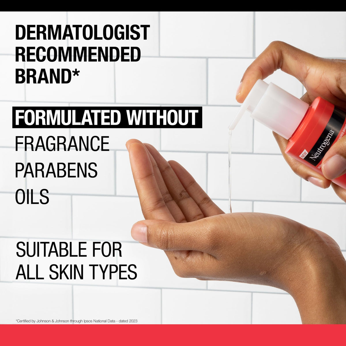 Neutrogena face wash shown in bathroom routine for morning and evening use benefit