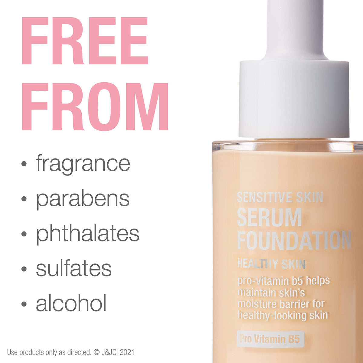 Neutrogena foundation before and after split face showing redness reduction benefit