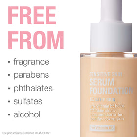 Neutrogena foundation before and after split face showing redness reduction benefit