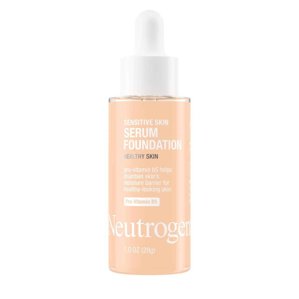 Neutrogena foundation front bottle showing compact 1 oz size and clean design benefit
