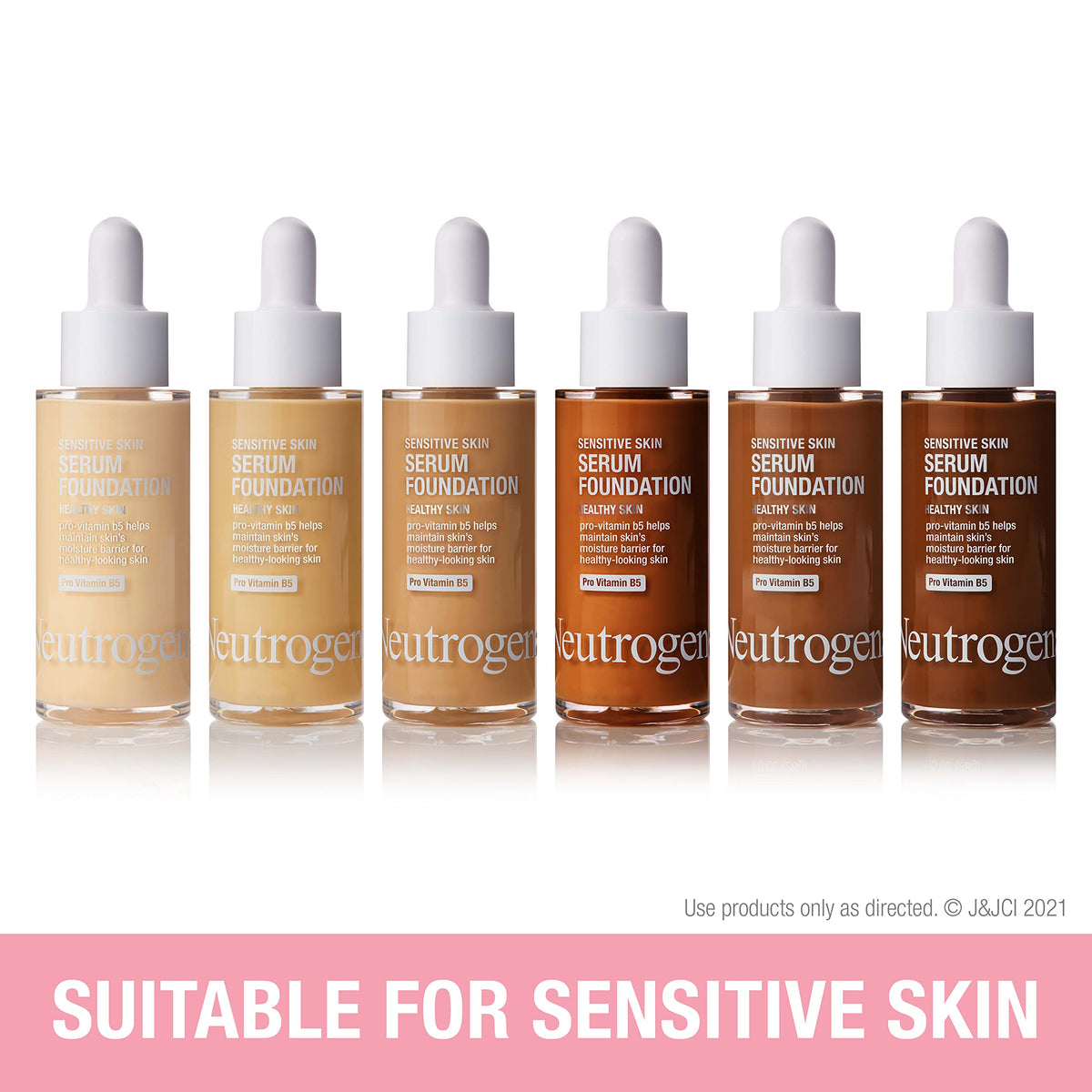 Neutrogena foundation texture drop on skin highlighting lightweight serum feel benefit