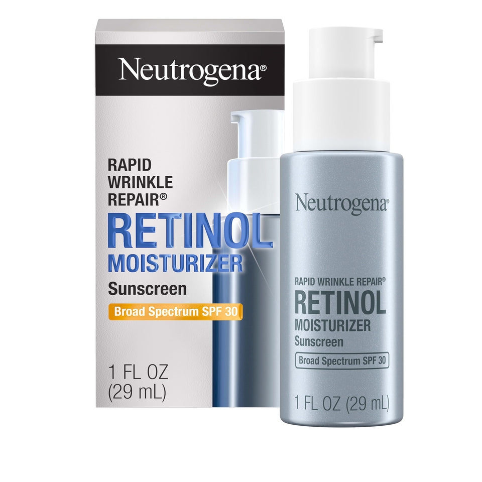 Neutrogena front view of box and tube showing compact anti-aging moisturizer benefit