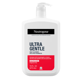Neutrogena front packaging showing 16 fl oz bottle and gentle cleanser benefits
