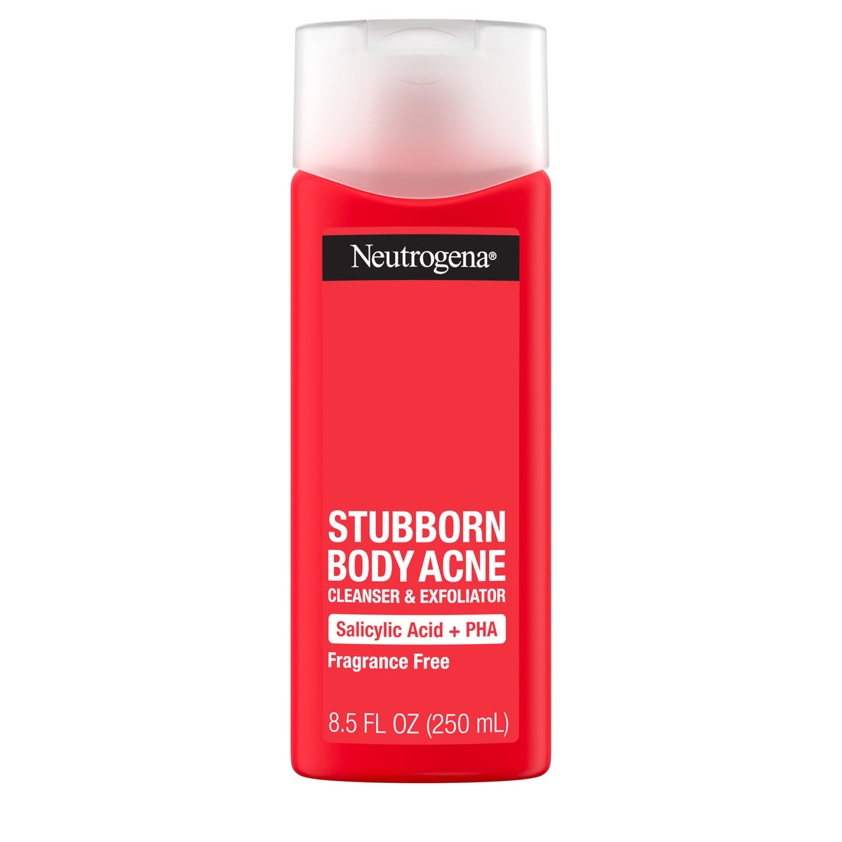 Neutrogena bottle front view showing clear acne treatment benefits