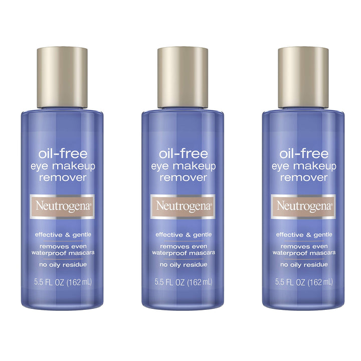 Neutrogena front packaging showing three bottles and clear label for convenient use