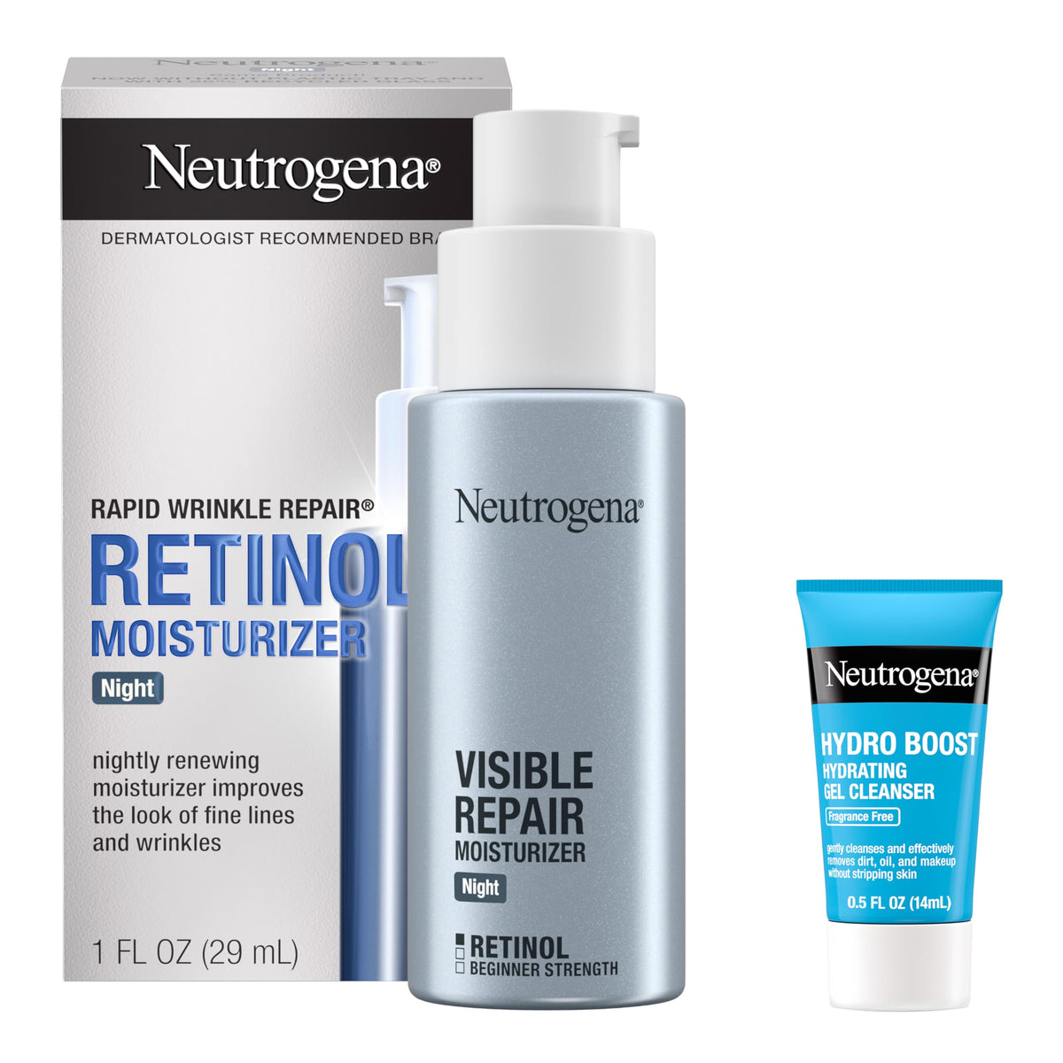 Neutrogena front packaging showing jar and box, conveys trusted dermatologist brand