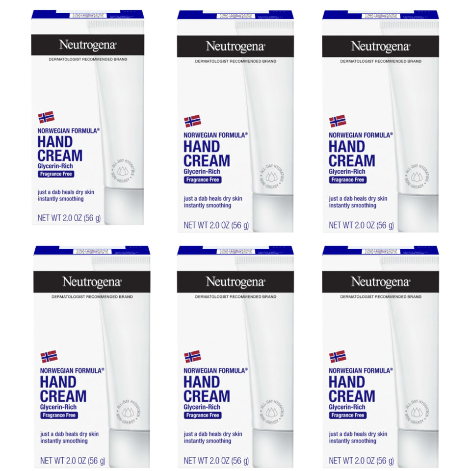 Neutrogena front packaging showing six travel-size tubes and hydration benefit