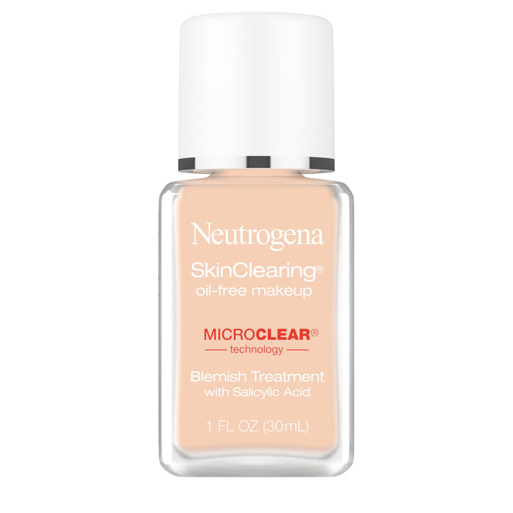 Neutrogena front packaging Nude 40 showing bottle and label benefits