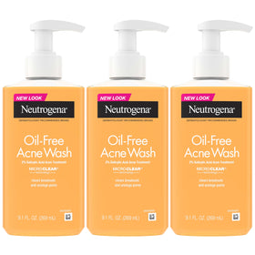 Neutrogena front packaging showing three pump bottles and easy application benefit