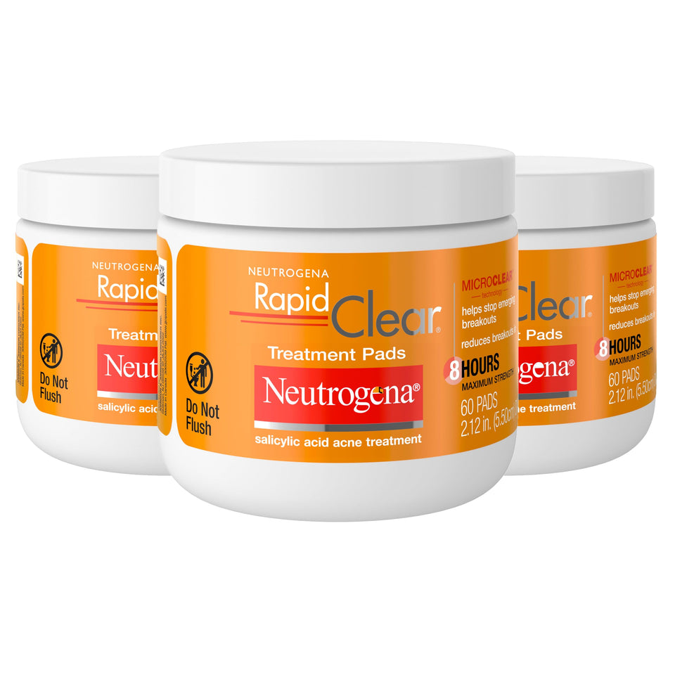neutrogena front packaging showing rapid clear pads and convenience
