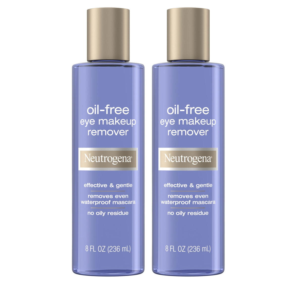 Neutrogena twin bottles front view showing packaging and volume, easy identification benefit