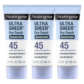neutrogena front packaging showing SPF 45 travel pack and clear protection
