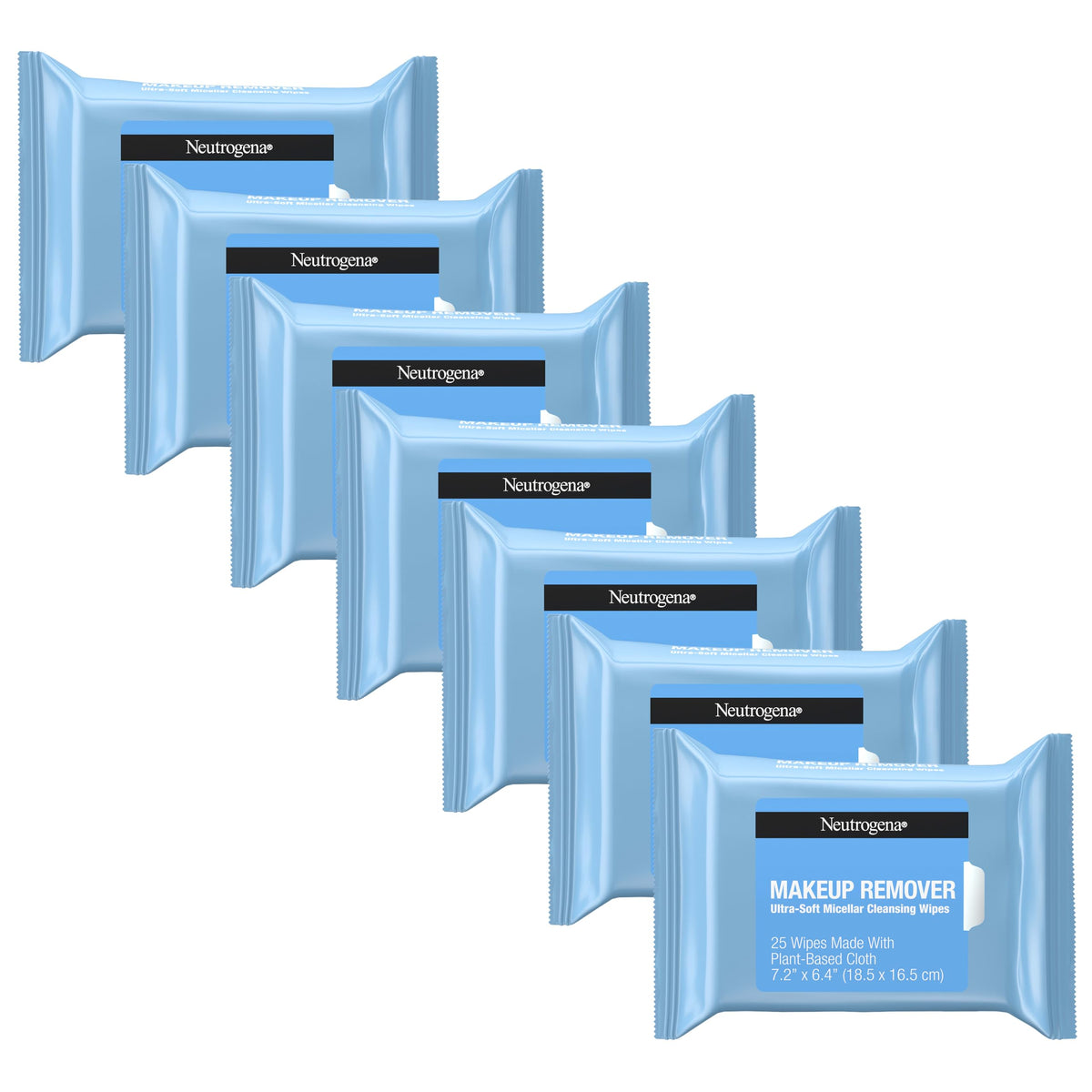 Neutrogena front packaging showing product name and count, easy makeup removal