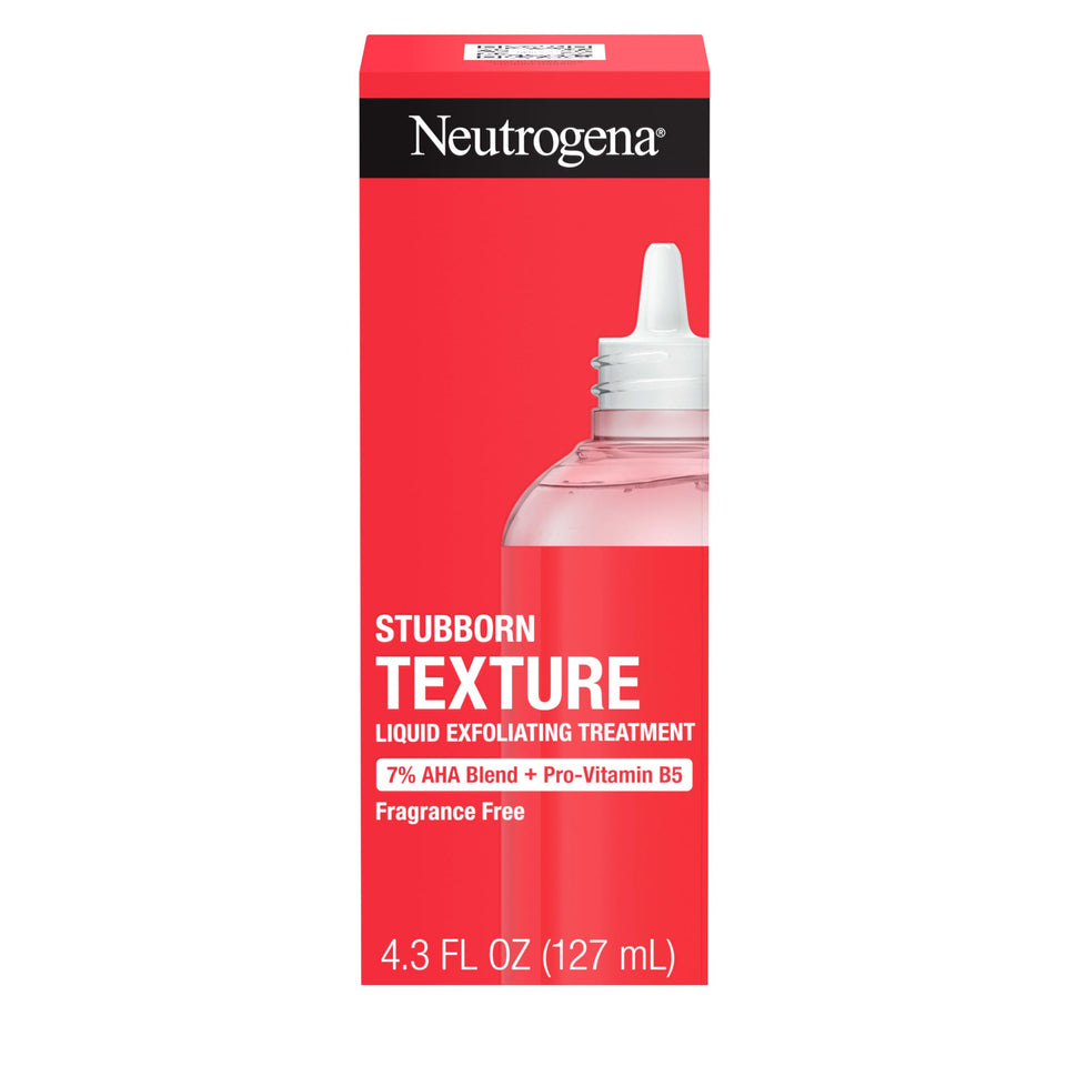 Neutrogena front packaging showing bottle and label, clear presentation benefit