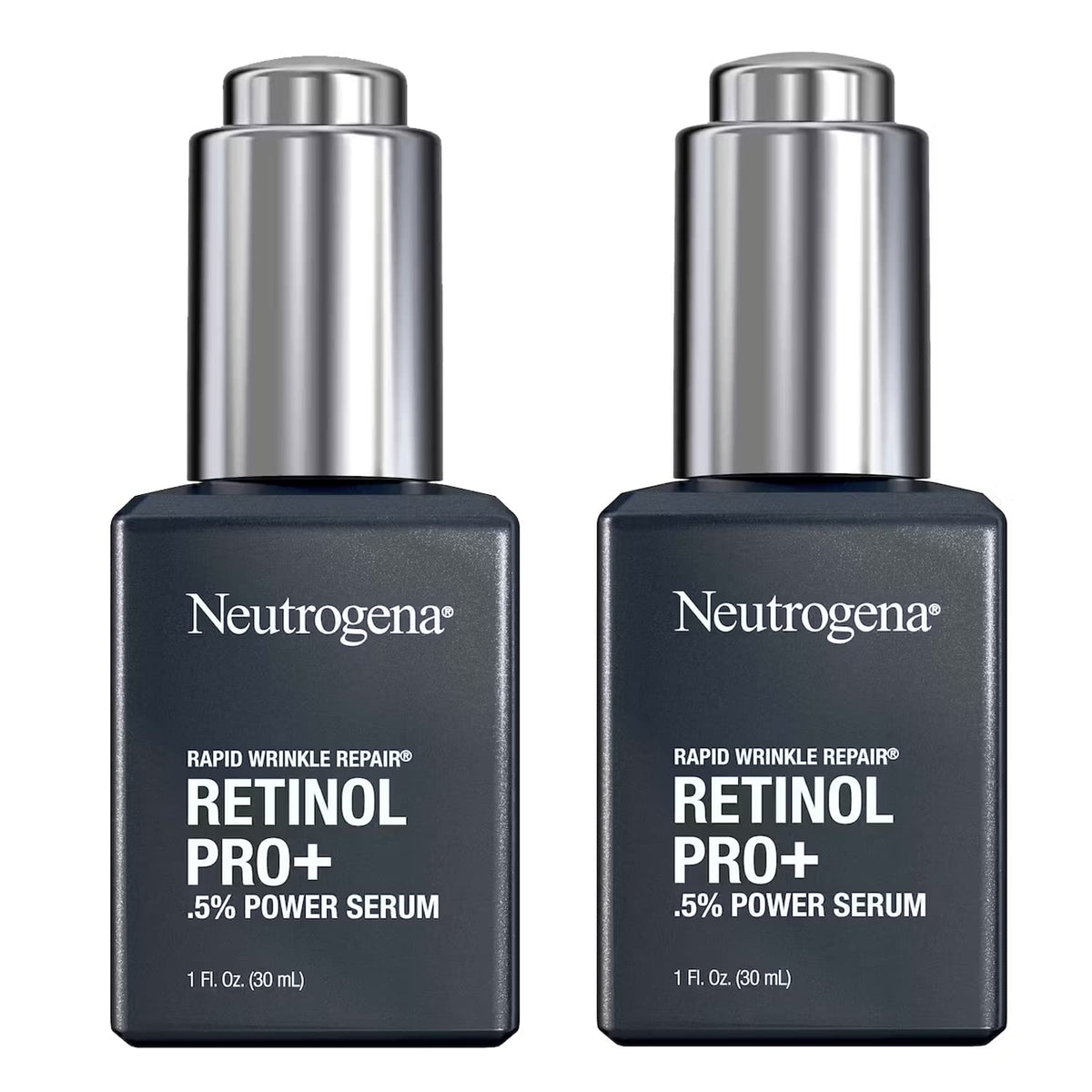 Neutrogena twin pack front view showing compact travel bottles and benefits
