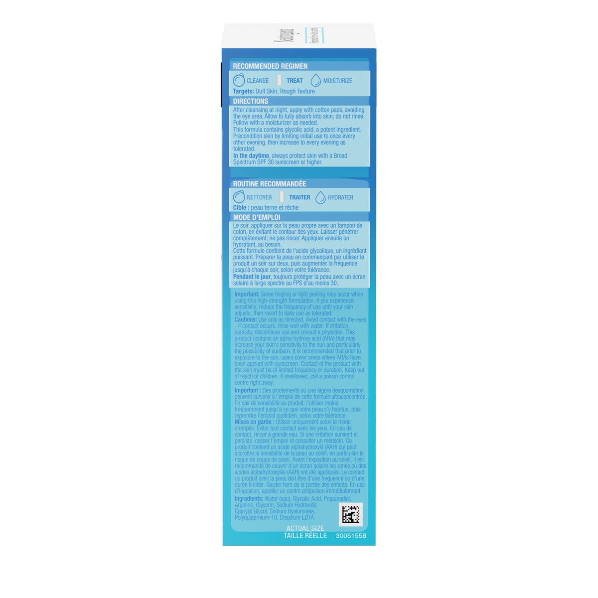 Neutrogena texture close-up displaying smooth gel consistency for gentle exfoliation