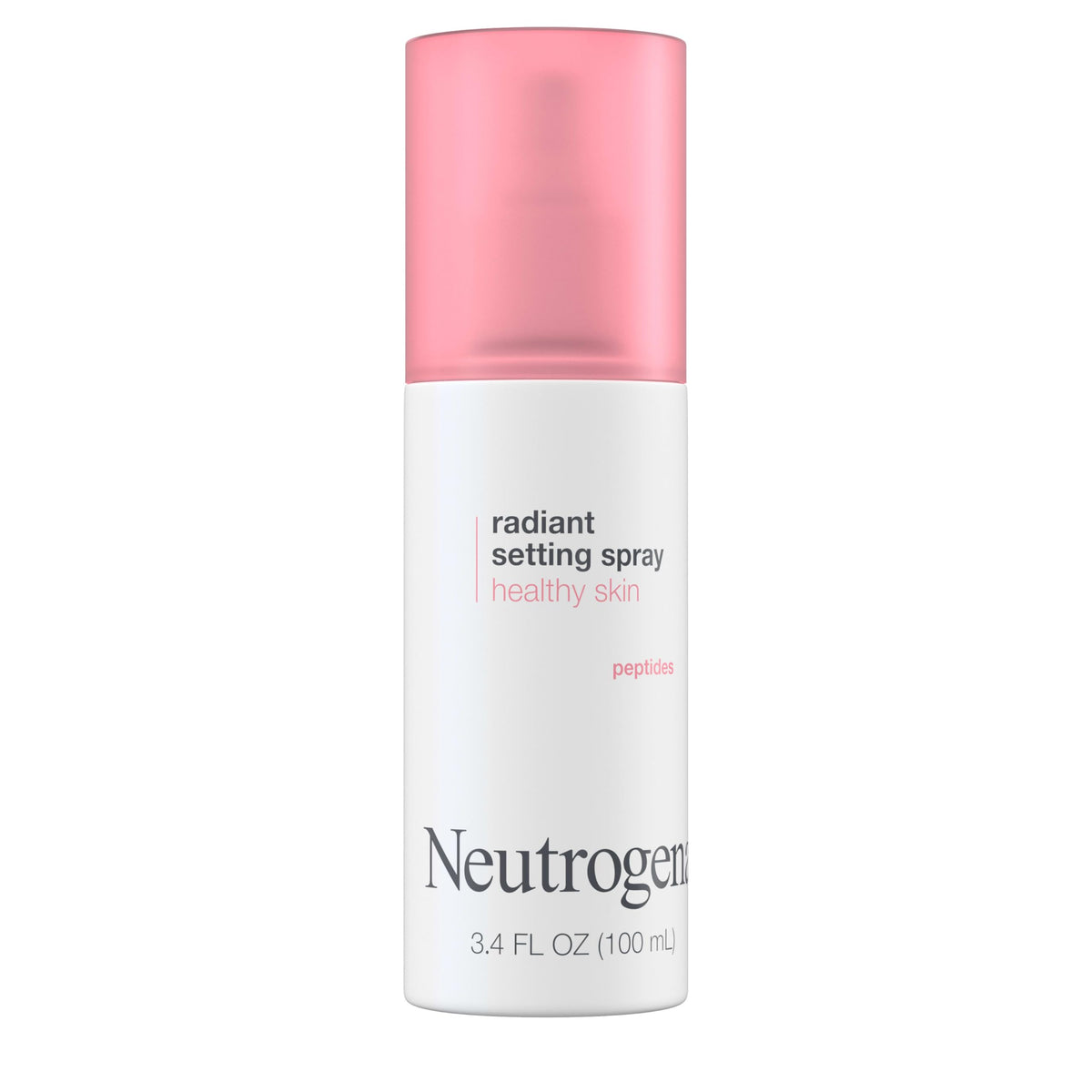 Neutrogena hand holding spray demonstrating application distance and even coverage