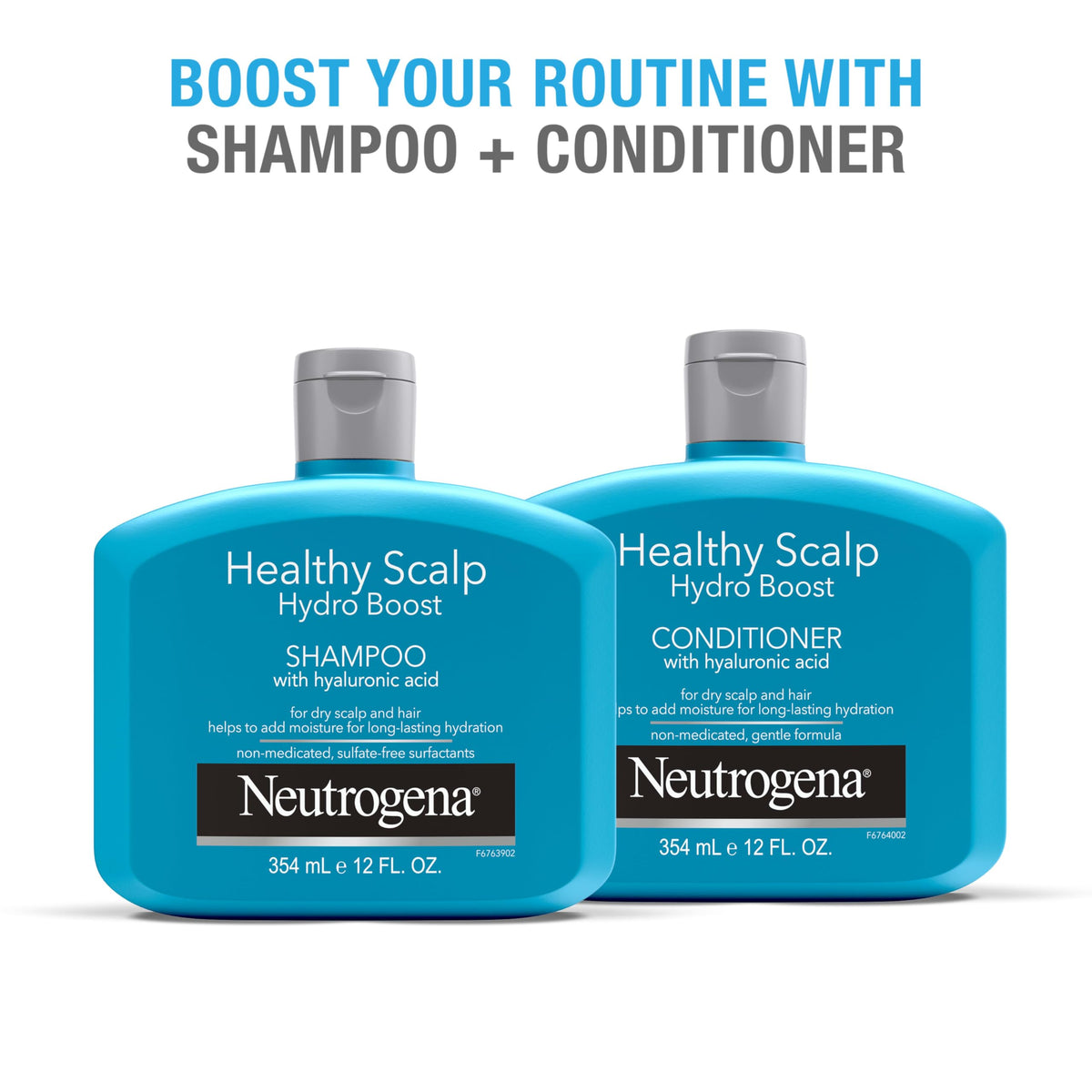 Neutrogena close-up label on bottle highlighting hydro boost hydrating formula